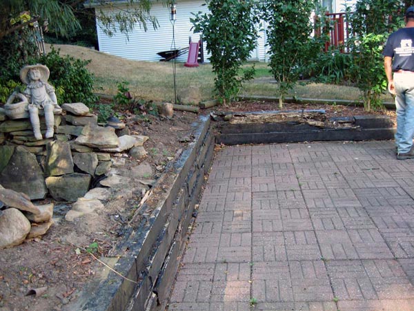 Patio wall - before